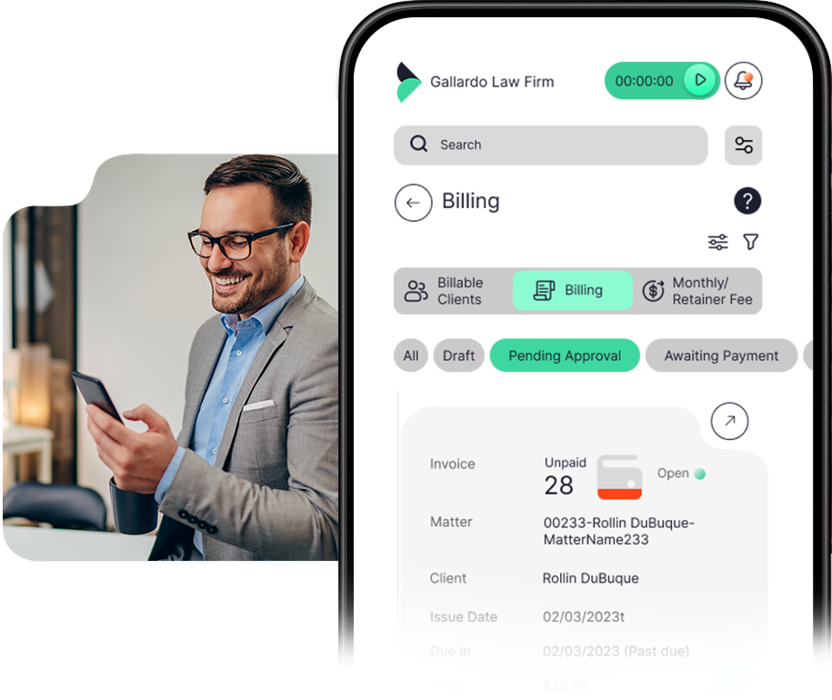 Billing application user interface