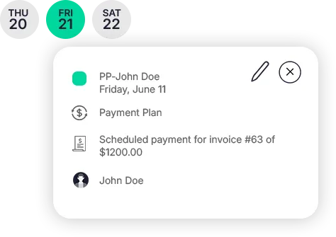 Calendar UI behind