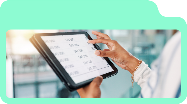 Two professionals discussing client portal features