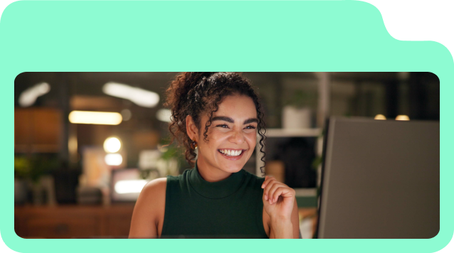 Two professionals discussing client portal features