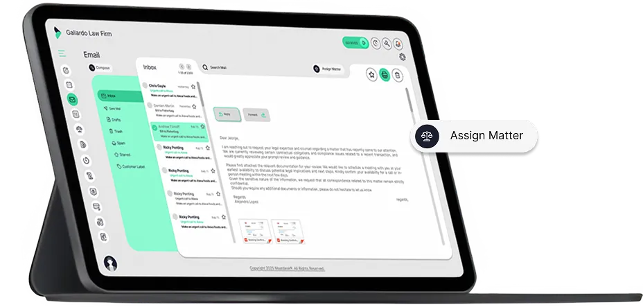 Communication management application user interface