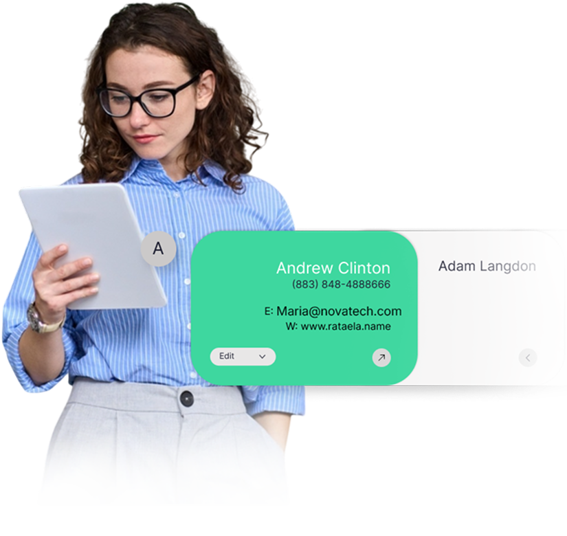 Contact management application user interface