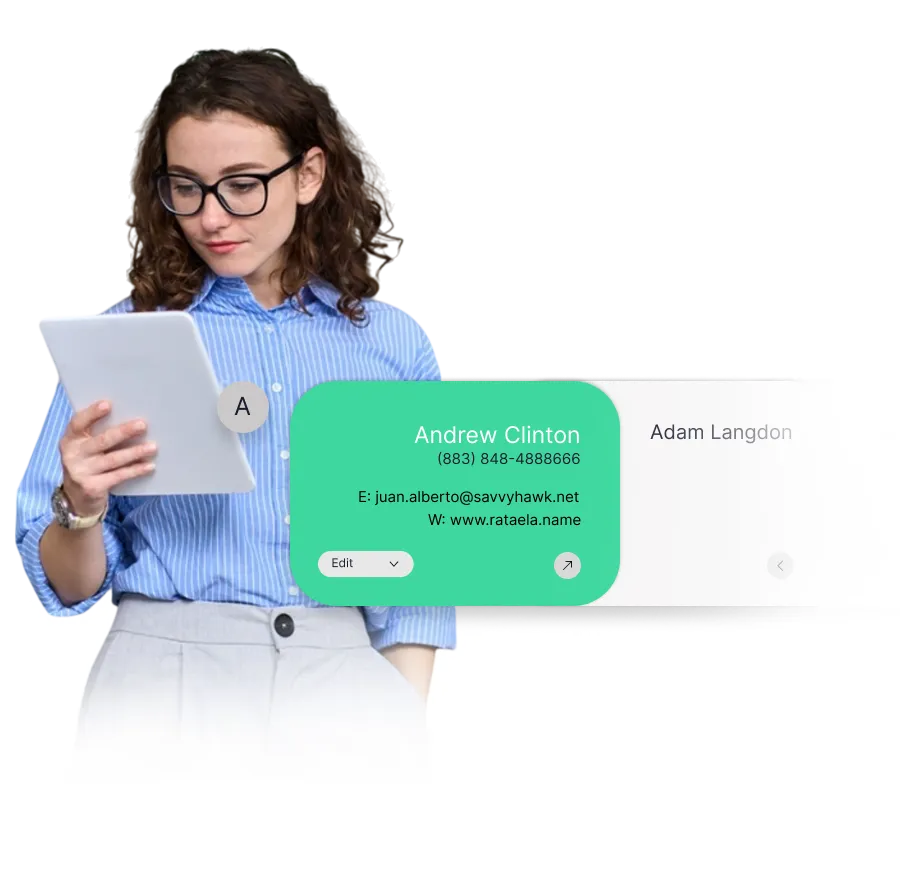 Contact management application user interface