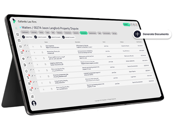 Document management application user interface