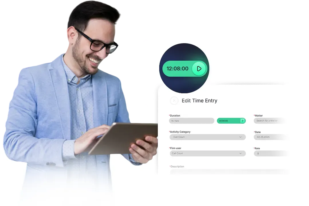 Time tracking application user interface